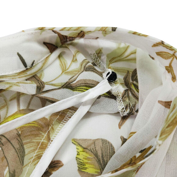 41 Hawthorn Petite Floral Midi Dress Button Front Tie Waist Ivory Resort Chic 5P - Picture 3 of 11